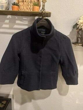 Navy Blue Ann Taylor Loft Wool Dress Jacket Size Small